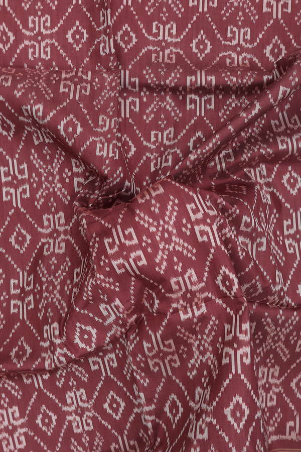 Pochampally Silk Saree In Cocoa Brown With Printed Design