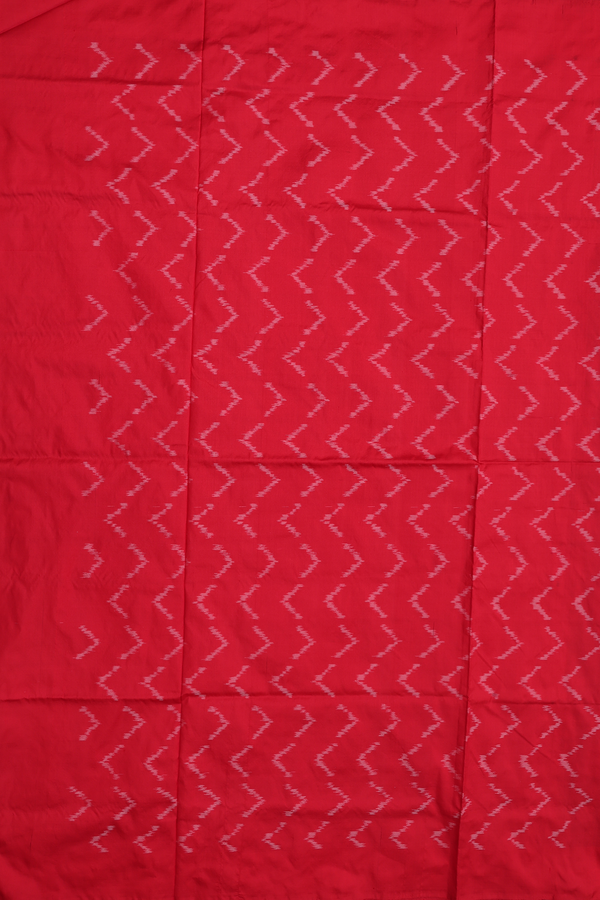 Pochampally Silk Saree In Crimson Red With Ikat Design