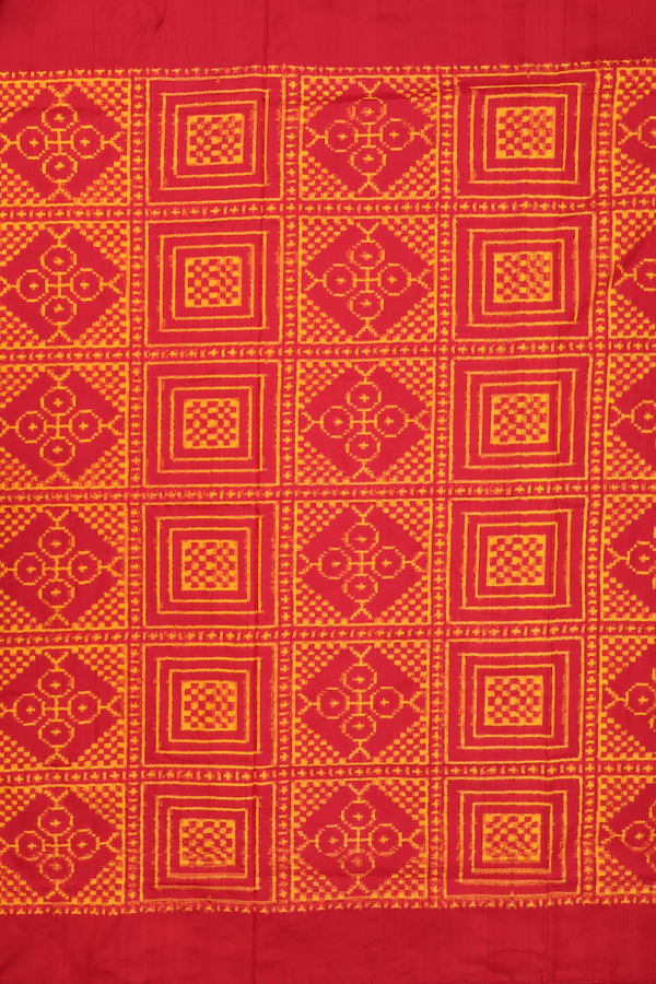 Pochampally Silk Saree In Crimson Red With Printed Design