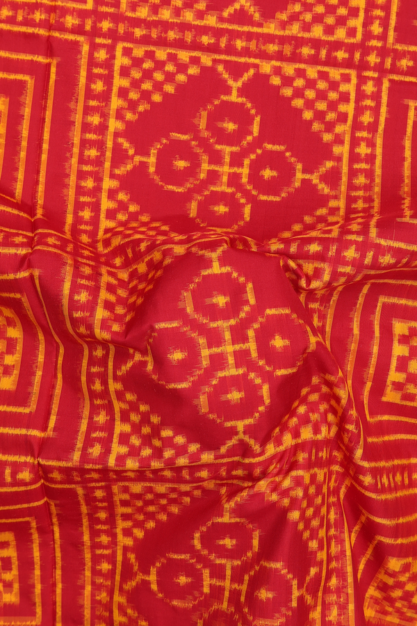 Pochampally Silk Saree In Crimson Red With Printed Design