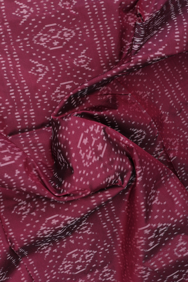 Pochampally Silk Saree In Dark Maroon With Allover Design