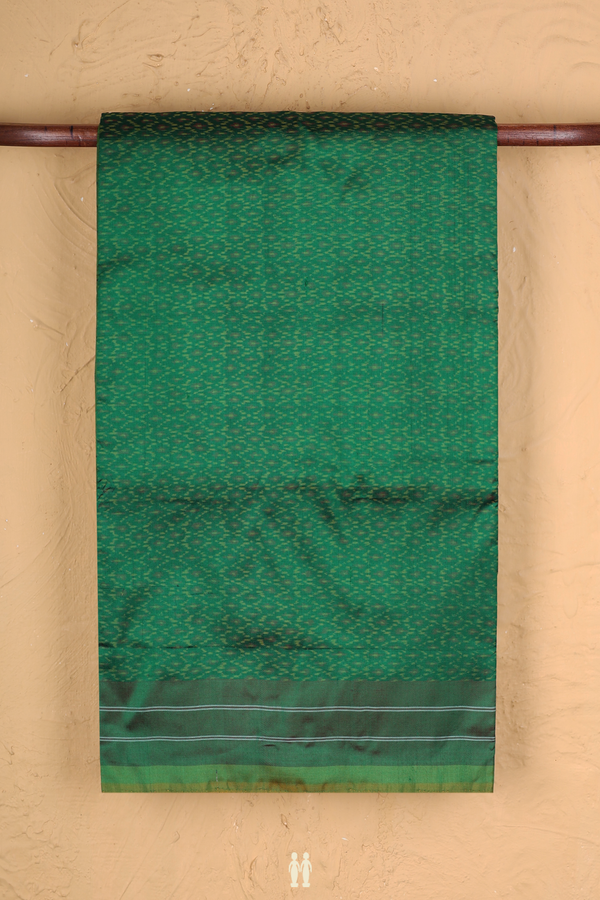 Pochampally Silk Saree In Emerald Green With Printed Design