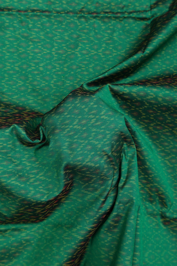 Pochampally Silk Saree In Emerald Green With Printed Design