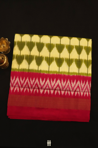 Pochampally Silk Saree In Green And Yellow With Ikat Design