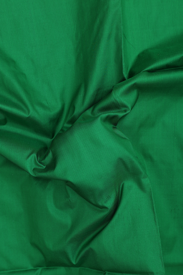 Pochampally Silk Saree In Green With Temple Border