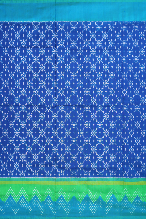 Pochampally Silk Saree In Indigo Blue With Allover Design
