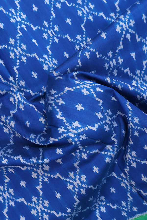 Pochampally Silk Saree In Indigo Blue With Allover Design
