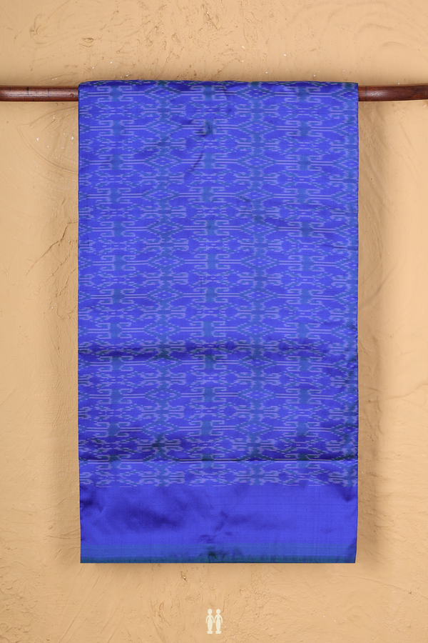 Pochampally Silk Saree In Indigo Blue With Ikat Design