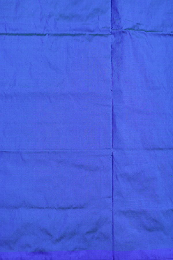 Pochampally Silk Saree In Indigo Blue With Ikat Design
