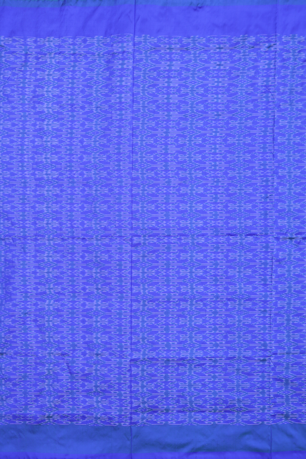 Pochampally Silk Saree In Indigo Blue With Ikat Design
