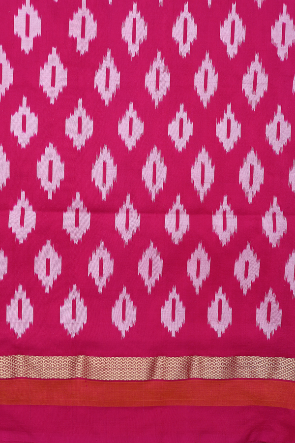 Pochampally Silk Saree In Ivory With Contrast Border