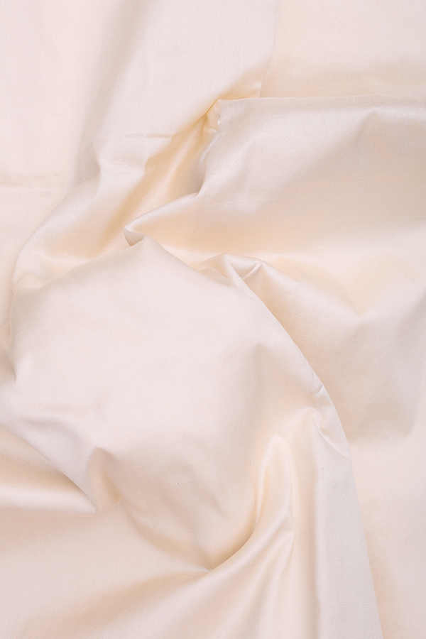 Pochampally Silk Saree In Ivory With Contrast Border