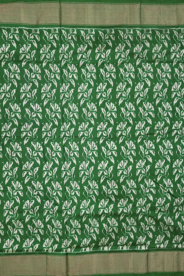 Pochampally Silk Saree In Leaf Green With Printed Design