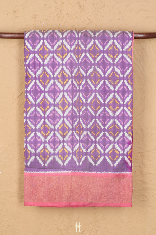 Pochampally Silk Saree In Lavender With Ogee Design
