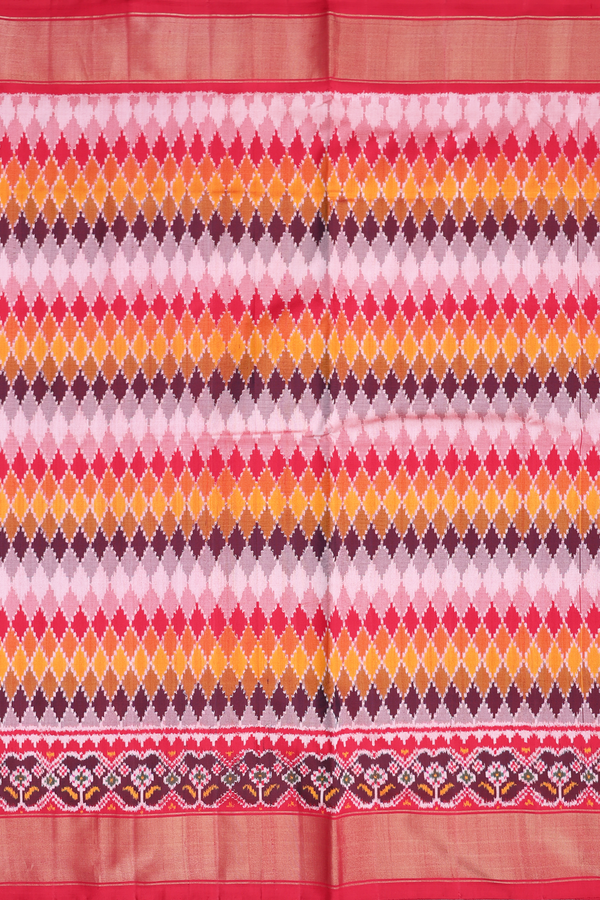 Pochampally Silk Saree In Multicolor With Allover Design