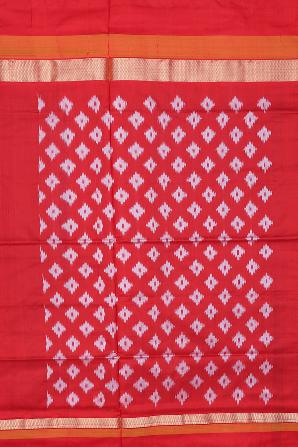 Pochampally Silk Saree In Plain Blue With Contrast Border