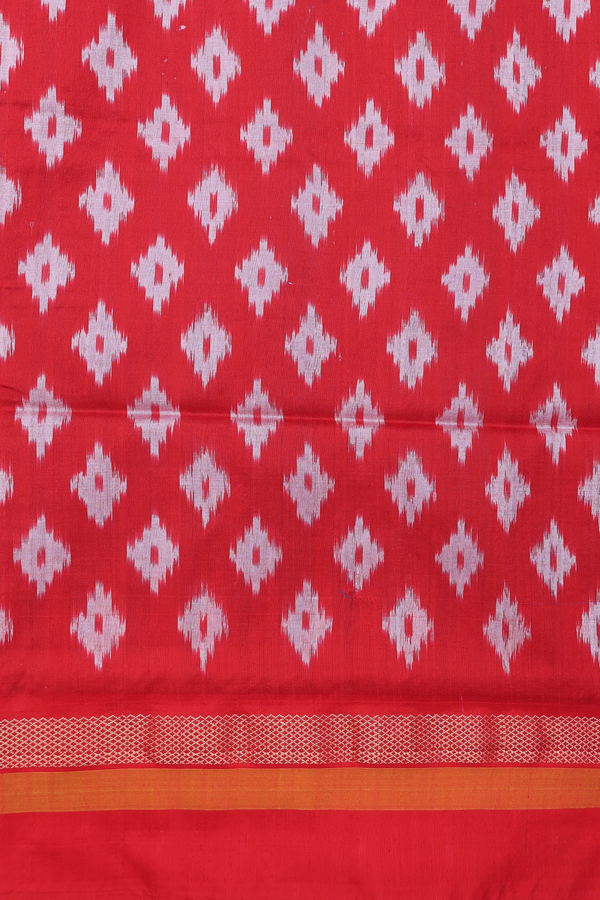 Pochampally Silk Saree In Plain Blue With Contrast Border