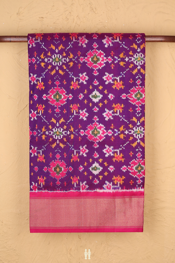 Pochampally Silk Saree In Purple With Allover Design