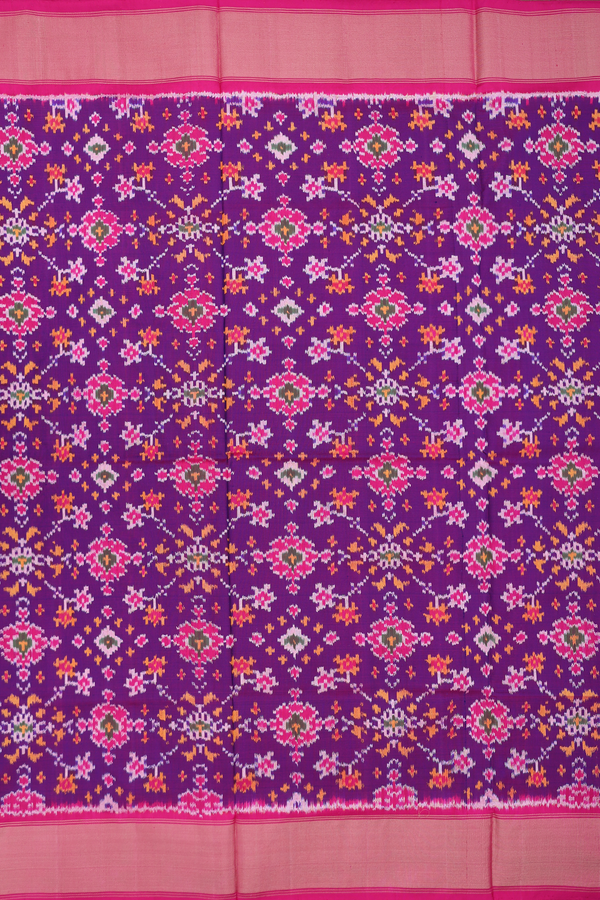 Pochampally Silk Saree In Purple With Allover Design