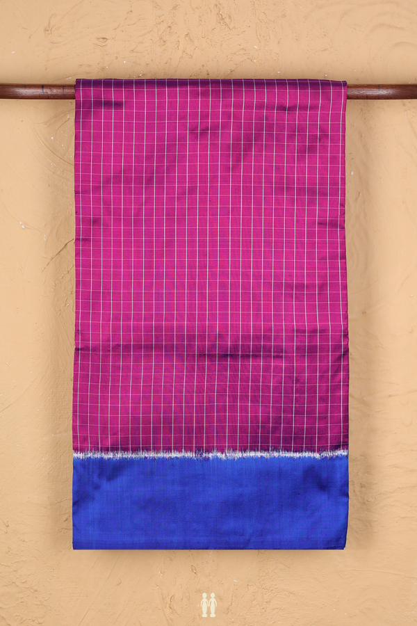 Pochampally Silk Saree In Purple With Checks Design