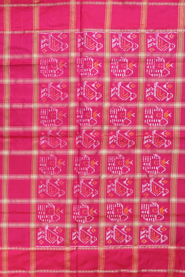 Pochampally Silk Saree In Purple With Checks Design