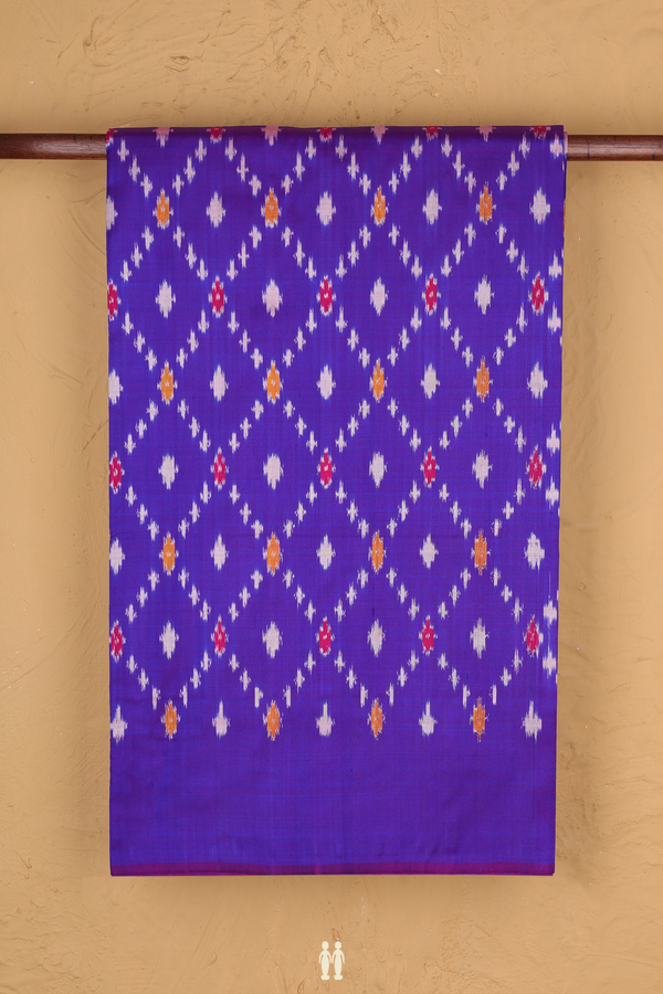 Pochampally Silk Saree In Purple With Diamond Design