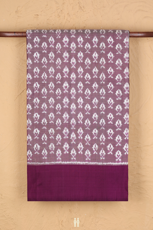 Pochampally Silk Saree In Purple With Ikat Buttas