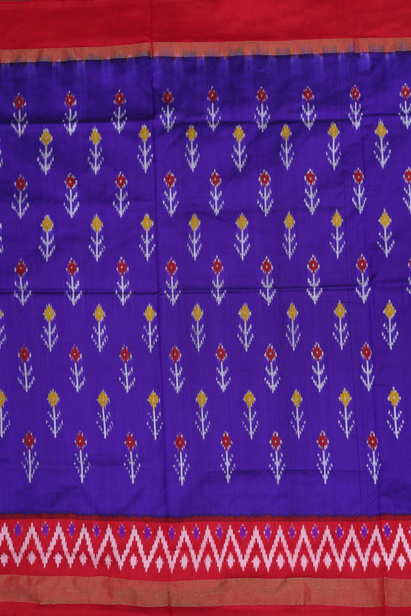 Pochampally Silk Saree In Purple With Printed Buttas