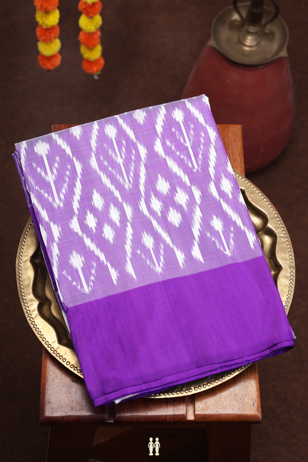 Pochampally Silk Saree In Purple With Printed Design