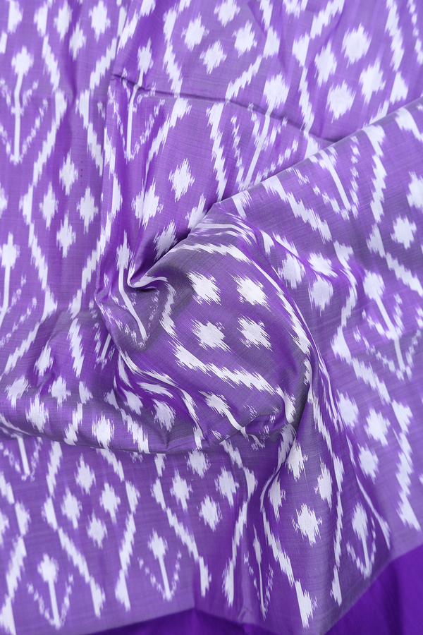 Pochampally Silk Saree In Purple With Printed Design