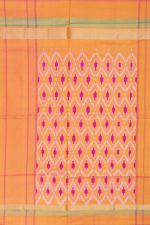 Pochampally Silk Saree In Rani Pink With Contrast Border