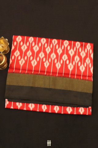 Pochampally Silk Saree In Red With Allover Design