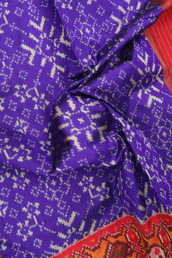 Pochampally Silk Saree In Royal Blue With Allover Design