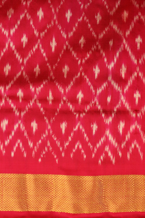 Pochampally Silk Saree In Royal Blue With Contrast Border