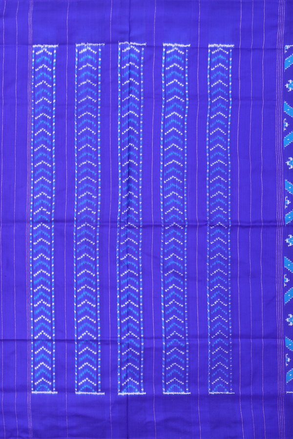 Pochampally Silk Saree In Royal Blue With Diamond Design