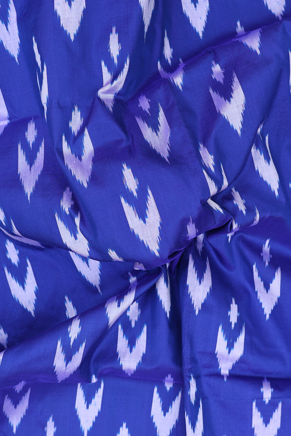 Pochampally Silk Saree In Royal Blue With Ikat Design
