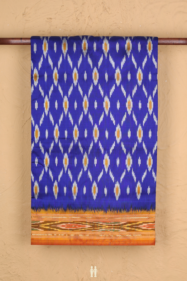 Pochampally Silk Saree In Royal Blue With Printed Design