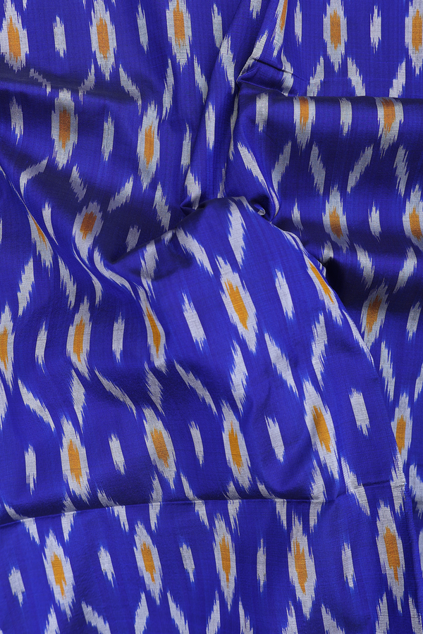Pochampally Silk Saree In Royal Blue With Printed Design
