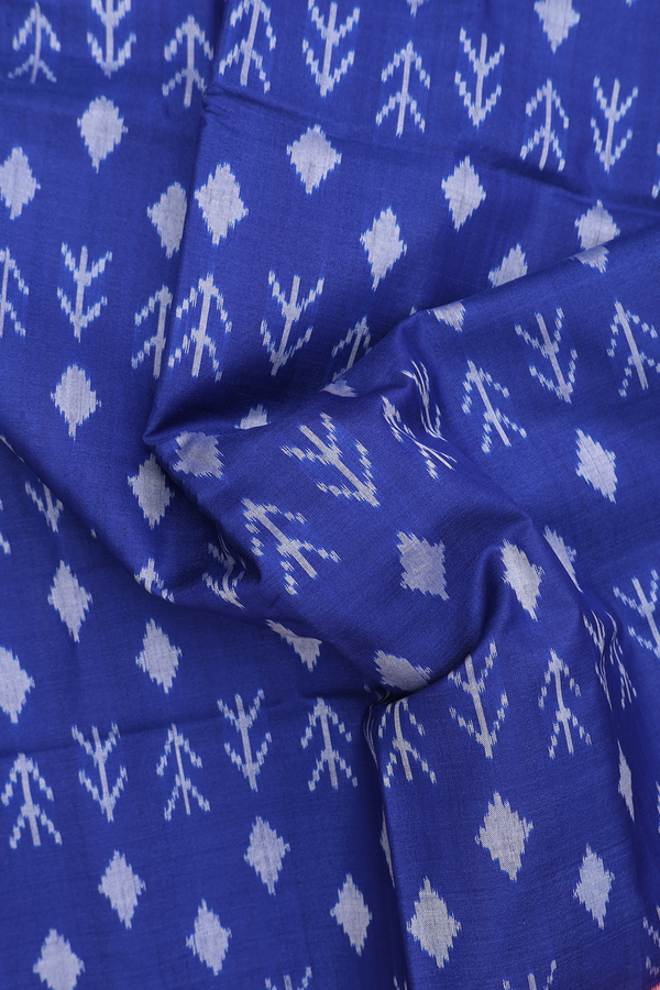 Pochampally Silk Saree In Royal Blue With Printed Design