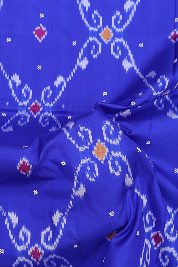 Pochampally Silk Saree In Royal Blue With Diamond Design