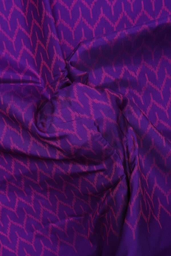 Pochampally Silk Saree In Royal Purple With Chevron Design