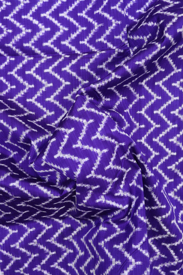 Pochampally Silk Saree In Royal Purple With Chevron Design