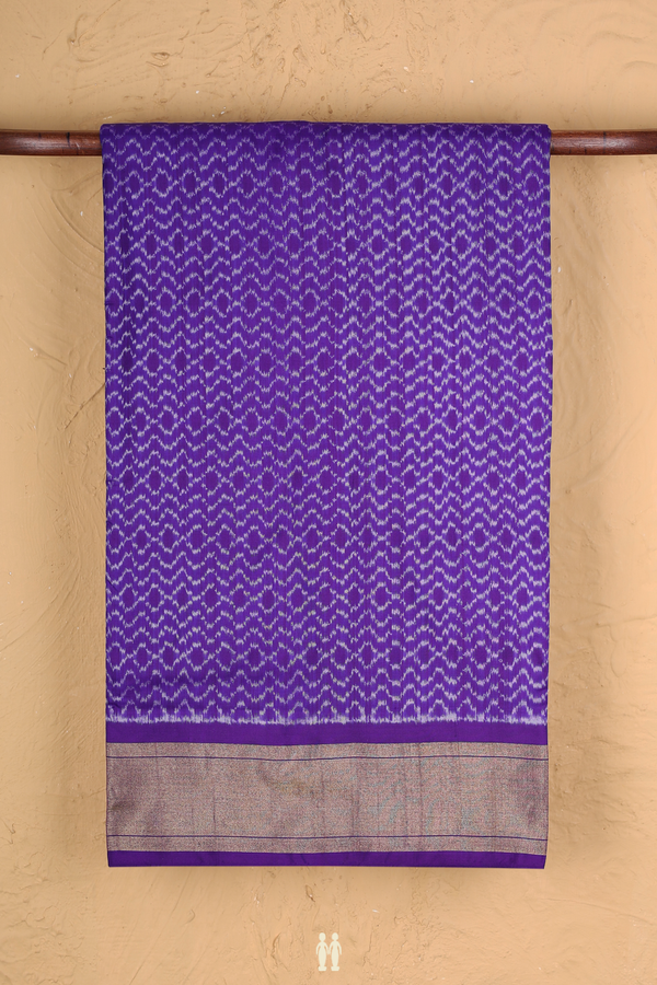 Pochampally Silk Saree In Royal Purple With Printed Design