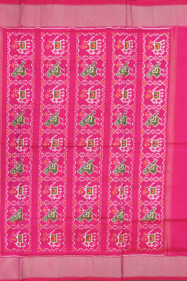 Pochampally Silk Saree In Saffron Yellow With Printed Design