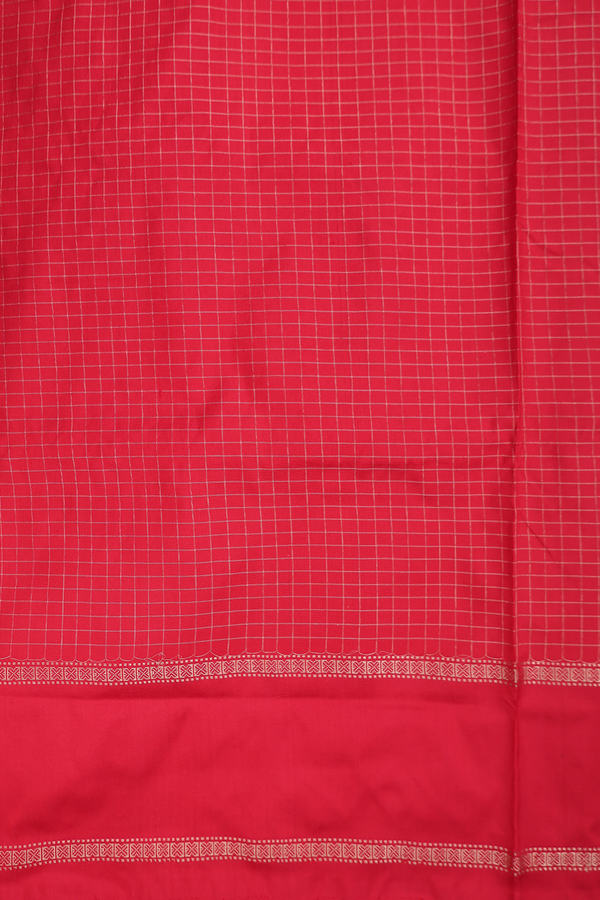 Pochampally Silk Saree In White With Checks Design