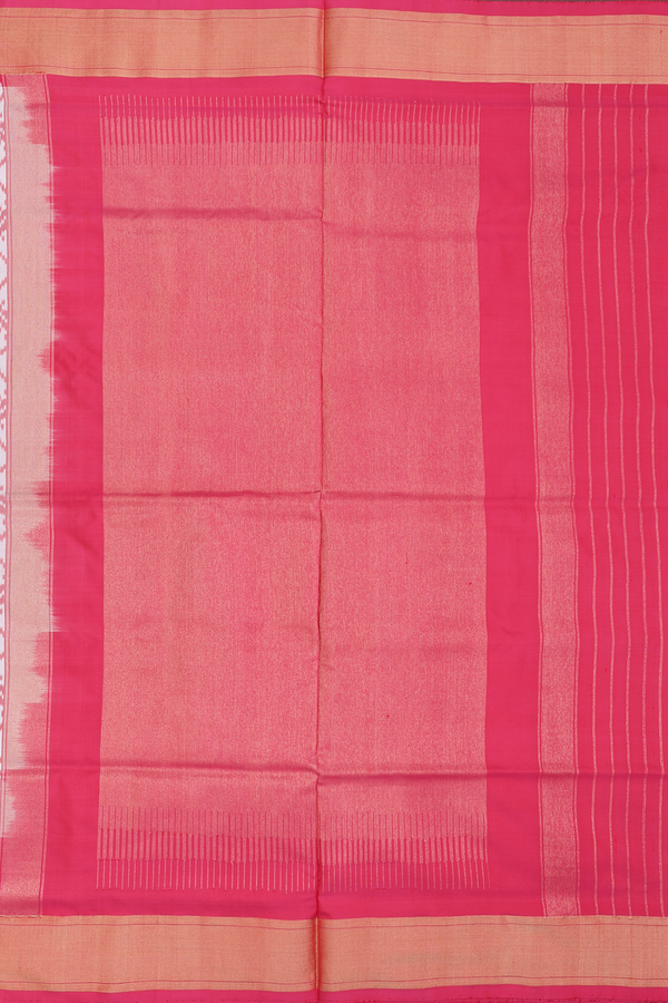 Pochampally Silk Saree In White With Printed Design