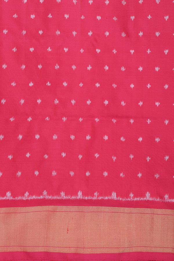 Pochampally Silk Saree In White With Printed Design