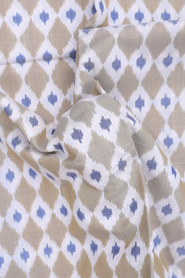 Pochampally Silk Saree In White With Printed Design
