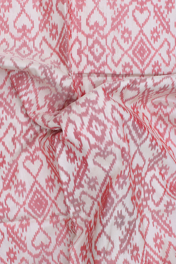 Pochampally Silk Saree In White With Printed Design