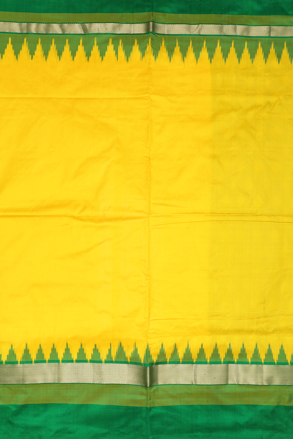 Pochampally Silk Saree In Yellow With Contrast Border
